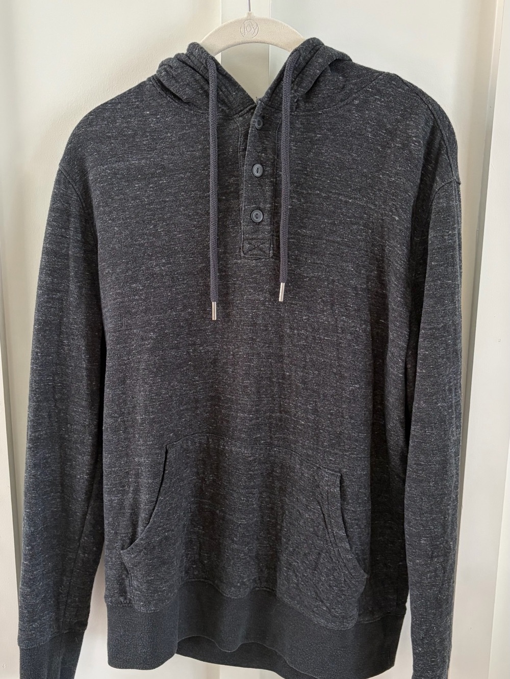 Goodfellow & Co. Men’s Gray Henley Hoodie | Size Medium | Lightweight Layer